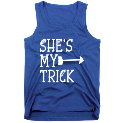 Shes My Trick Hes My Treat Pointing Arrow Couples Design Great Gift Tank Top