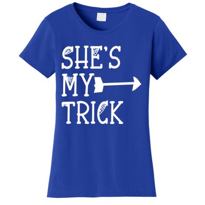 Shes My Trick Hes My Treat Pointing Arrow Couples Design Great Gift Women's T-Shirt