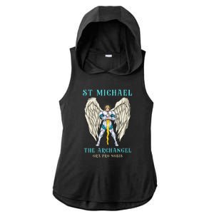 St Michael The Archangel Roman Catholic Gift Ladies PosiCharge Tri-Blend Wicking Draft Hoodie Tank