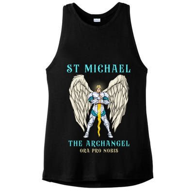 St Michael The Archangel Roman Catholic Gift Ladies PosiCharge Tri-Blend Wicking Tank