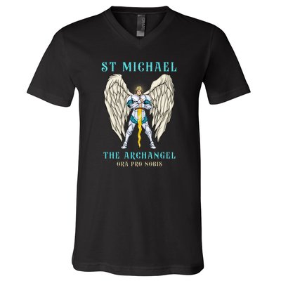 St Michael The Archangel Roman Catholic Gift V-Neck T-Shirt