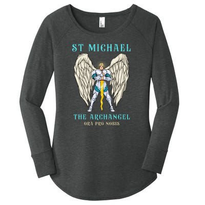 St Michael The Archangel Roman Catholic Gift Women's Perfect Tri Tunic Long Sleeve Shirt