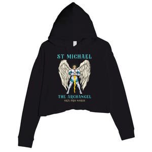 St Michael The Archangel Roman Catholic Gift Crop Fleece Hoodie