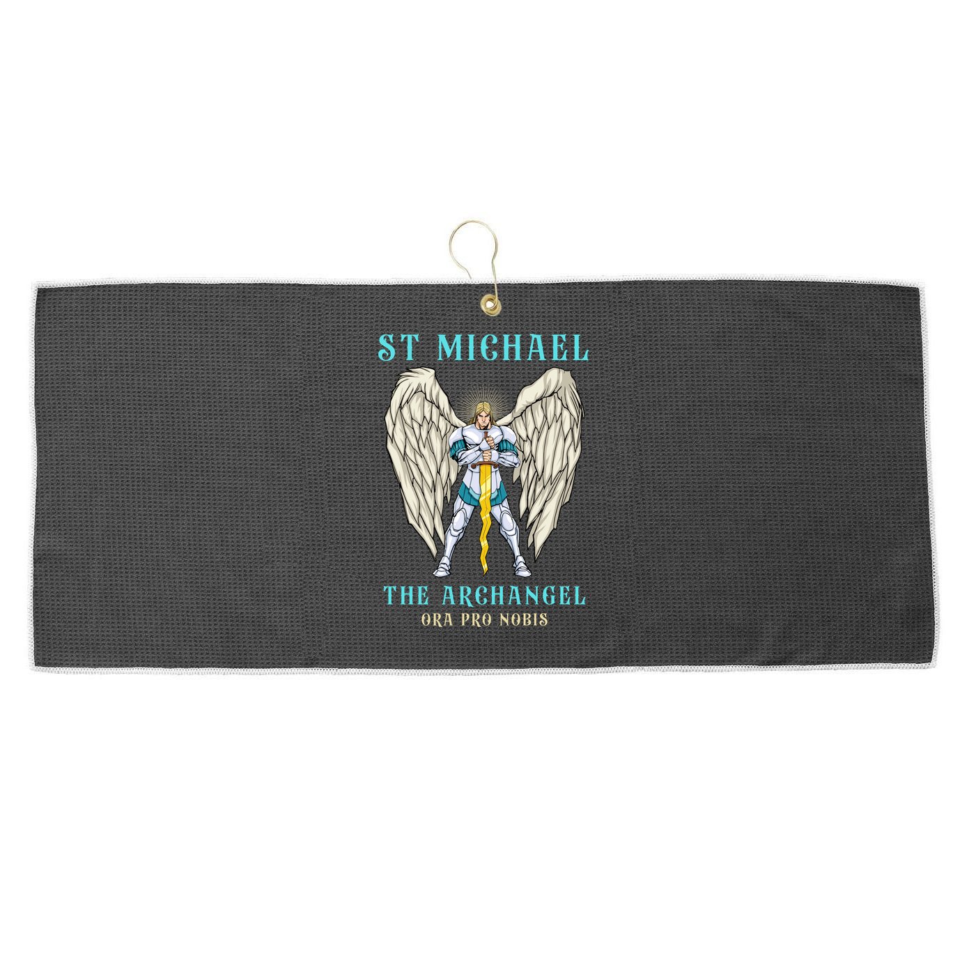 St Michael The Archangel Roman Catholic Gift Large Microfiber Waffle Golf Towel
