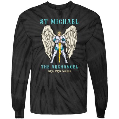 St Michael The Archangel Roman Catholic Gift Tie-Dye Long Sleeve Shirt