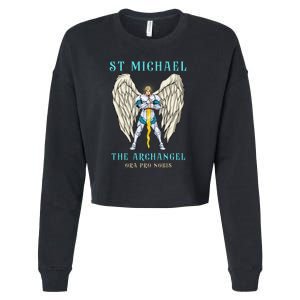 St Michael The Archangel Roman Catholic Gift Cropped Pullover Crew