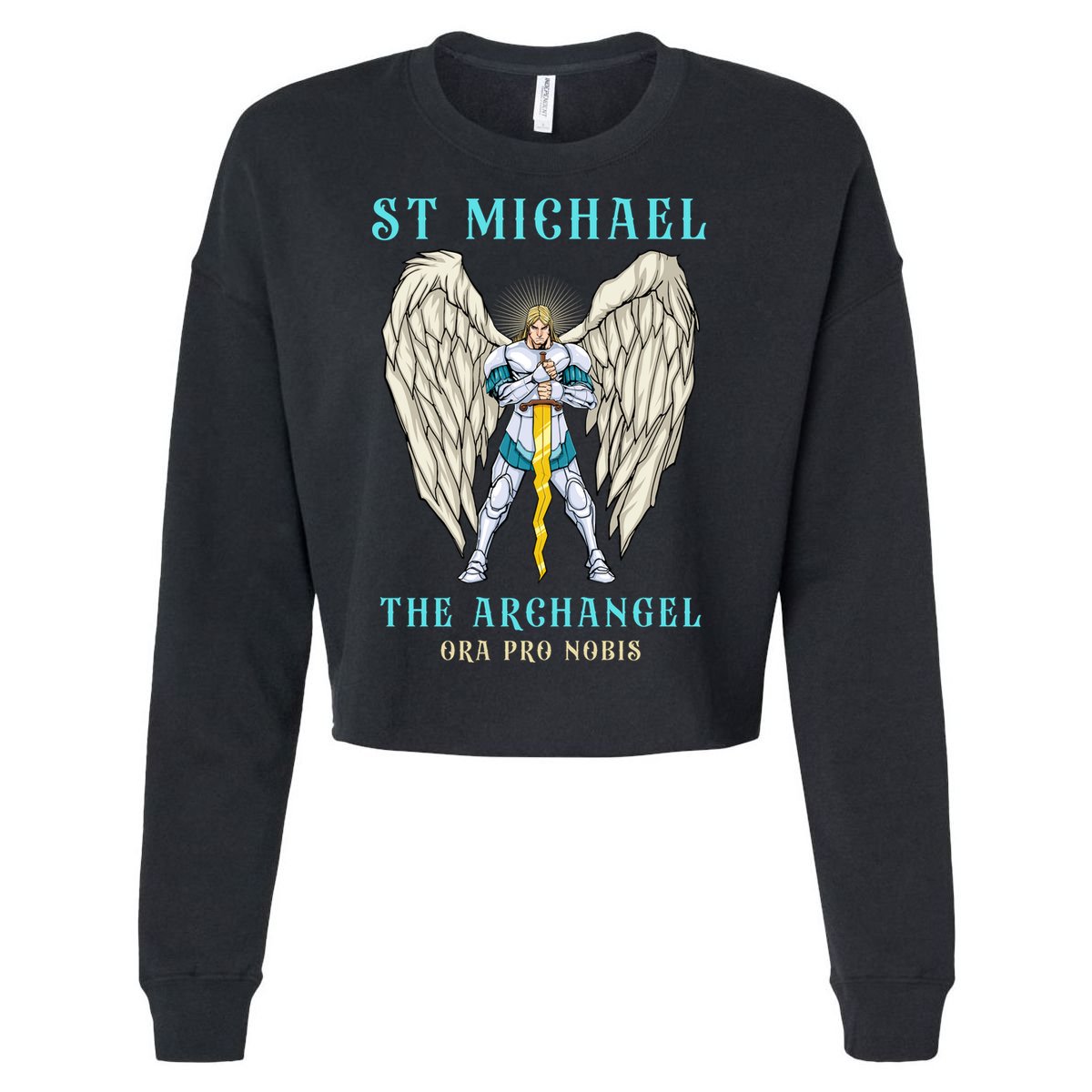 St Michael The Archangel Roman Catholic Gift Cropped Pullover Crew
