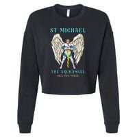 St Michael The Archangel Roman Catholic Gift Cropped Pullover Crew