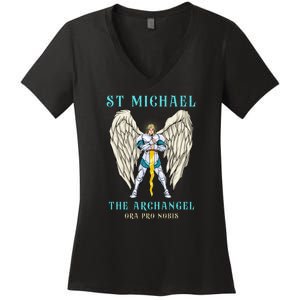 St Michael The Archangel Roman Catholic Gift Women's V-Neck T-Shirt