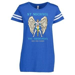 St Michael The Archangel Roman Catholic Gift Enza Ladies Jersey Football T-Shirt