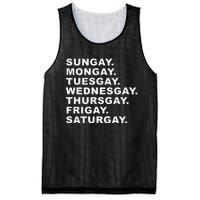 Sungay Mongay Tuesgay Wednesgay Thursgay Frigay Saturgay Mesh Reversible Basketball Jersey Tank