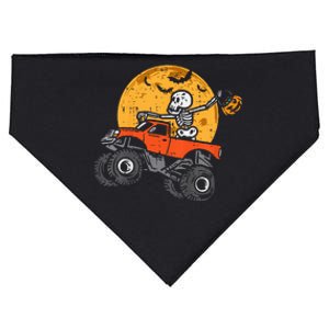 Skeleton Monster Truck Moon Candy Halloween USA-Made Doggie Bandana