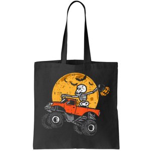 Skeleton Monster Truck Moon Candy Halloween Tote Bag