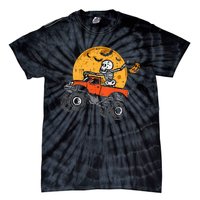 Skeleton Monster Truck Moon Candy Halloween Tie-Dye T-Shirt