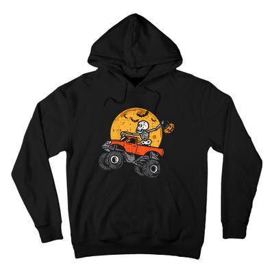 Skeleton Monster Truck Moon Candy Halloween Tall Hoodie