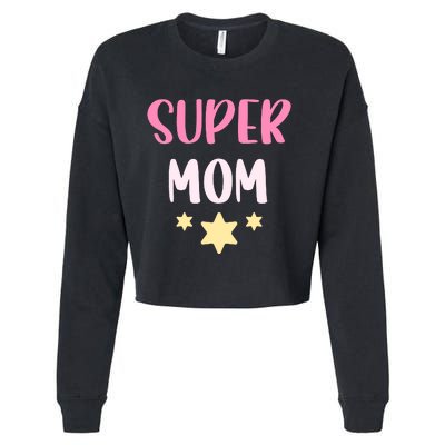 Super Mom T Cropped Pullover Crew