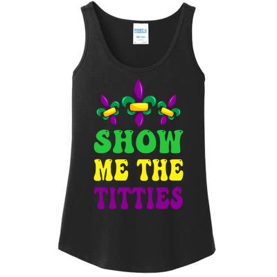 Show Me The Titties Funny Mardi Gras Gift Ladies Essential Tank