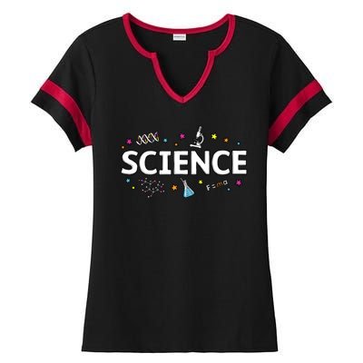 Science May The Force Be With You Funny Ladies Halftime Notch Neck Tee