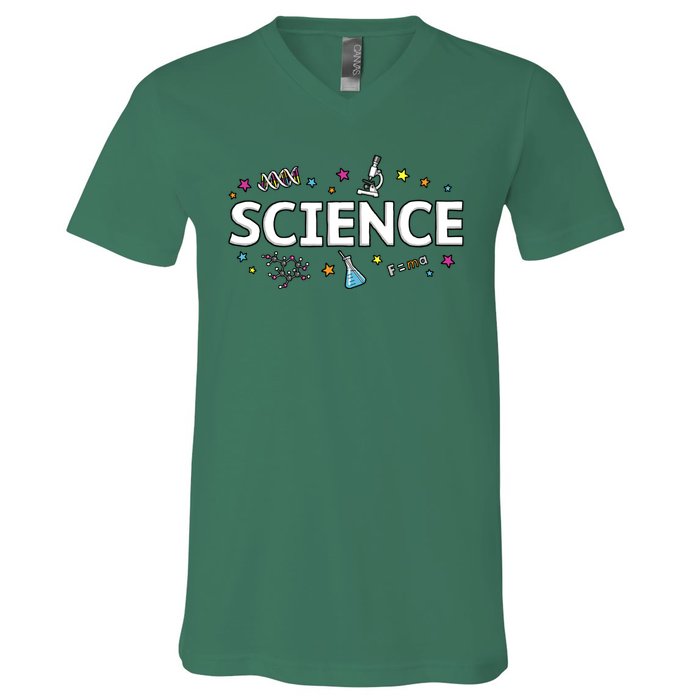 Science May The Force Be With You Funny V-Neck T-Shirt