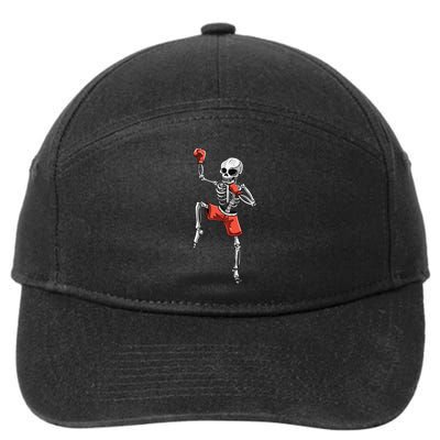 Skeleton Muay Thai Halloween Kickboxing MMA Fighter Costume 7-Panel Snapback Hat