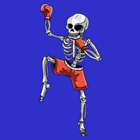 Skeleton Muay Thai Halloween Kickboxing MMA Fighter Costume 16 in Basic Backpack
