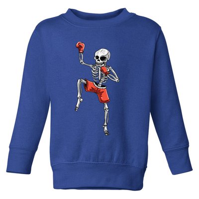 Skeleton Muay Thai Halloween Kickboxing MMA Fighter Costume Toddler Sweatshirt