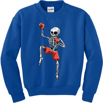 Skeleton Muay Thai Halloween Kickboxing MMA Fighter Costume Kids Sweatshirt
