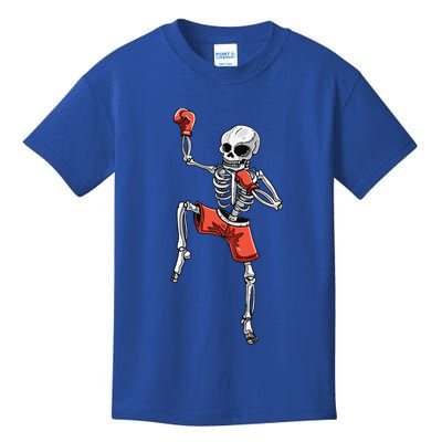 Skeleton Muay Thai Halloween Kickboxing MMA Fighter Costume Kids T-Shirt