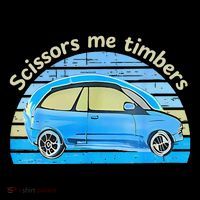 Scissors Me Timbers Funny Car Button