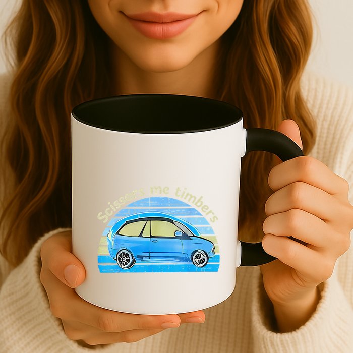 Scissors Me Timbers Funny Car Mug
