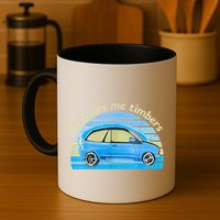 Scissors Me Timbers Funny Car Mug