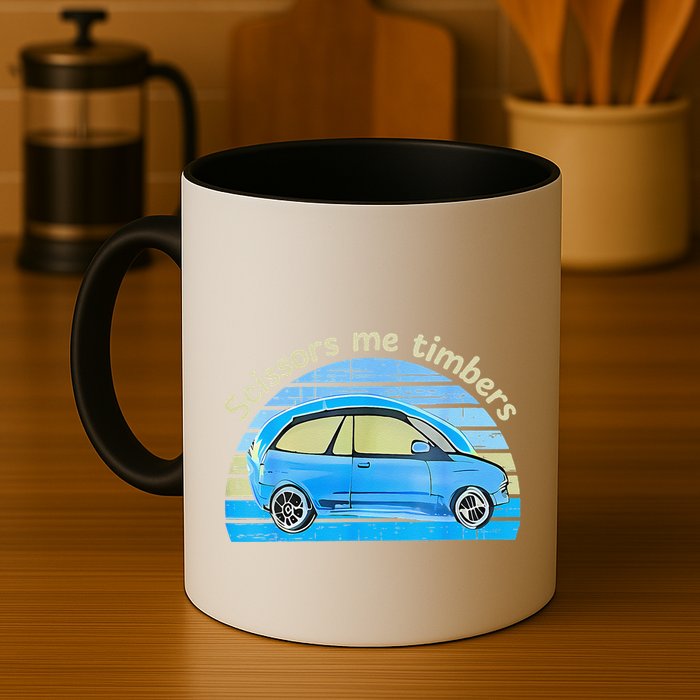 Scissors Me Timbers Funny Car Mug