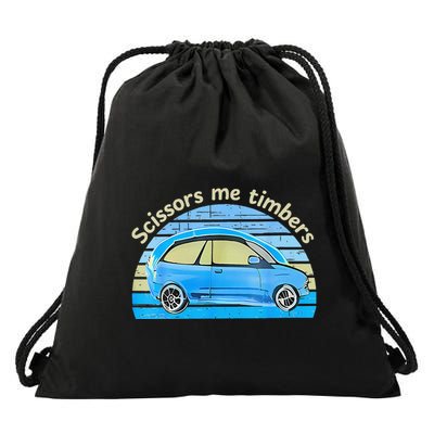 Scissors Me Timbers Funny Car Drawstring Bag