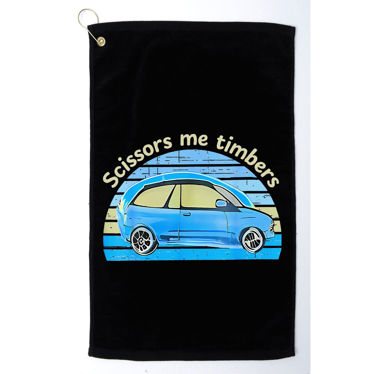 Scissors Me Timbers Funny Car Golf Towel