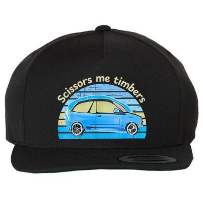 Scissors Me Timbers Funny Car Wool Snapback Cap