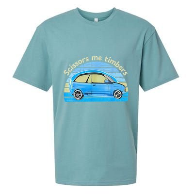 Scissors Me Timbers Funny Car Sueded Cloud Jersey T-Shirt