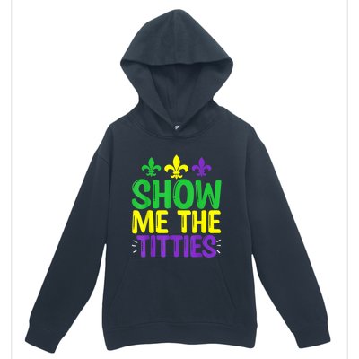 Show Me The Titties Funny Mardi Gras Tee Meme Urban Pullover Hoodie