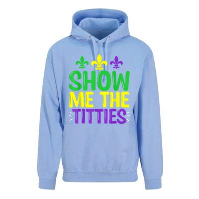 Show Me The Titties Funny Mardi Gras Tee Meme Unisex Surf Hoodie