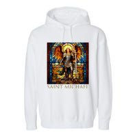 Saint Michael The Archangel Garment-Dyed Fleece Hoodie