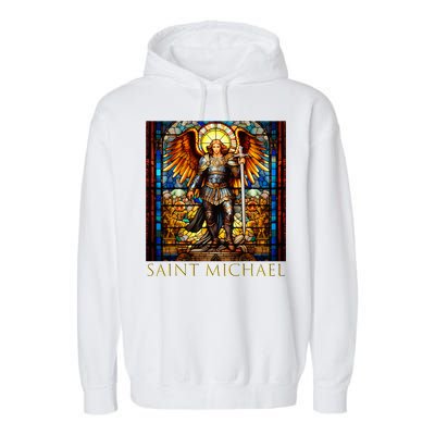 Saint Michael The Archangel Garment-Dyed Fleece Hoodie