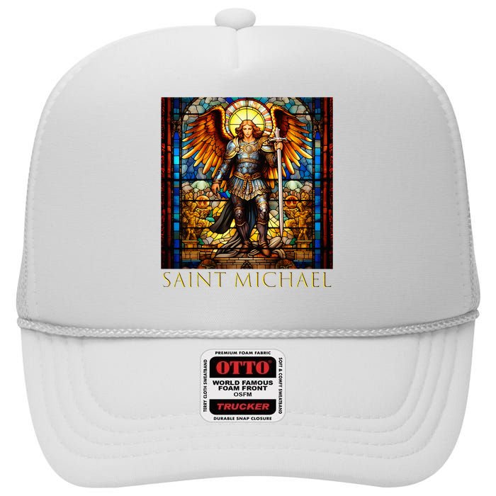 Saint Michael The Archangel High Crown Mesh Back Trucker Hat