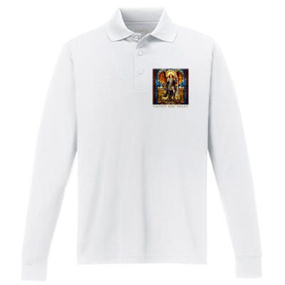 Saint Michael The Archangel Performance Long Sleeve Polo