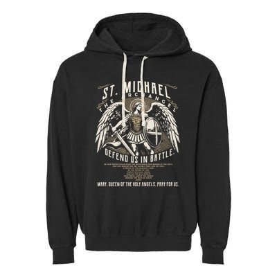 Saint Michael The Archangel Prayer Catholic Christian Pastor Garment-Dyed Fleece Hoodie