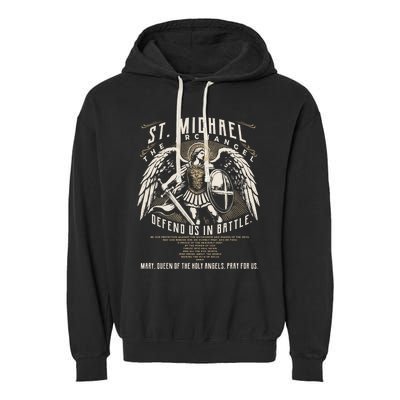 Saint Michael The Archangel Prayer Catholic Christian Pastor Garment-Dyed Fleece Hoodie