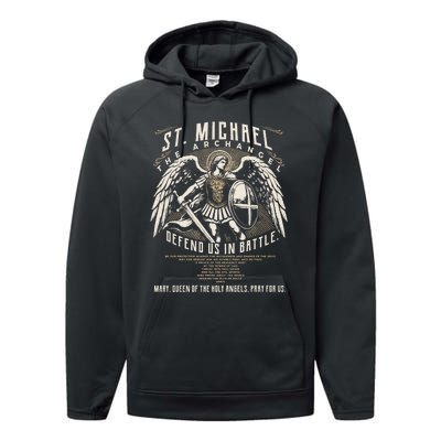 Saint Michael The Archangel Prayer Catholic Christian Pastor Performance Fleece Hoodie