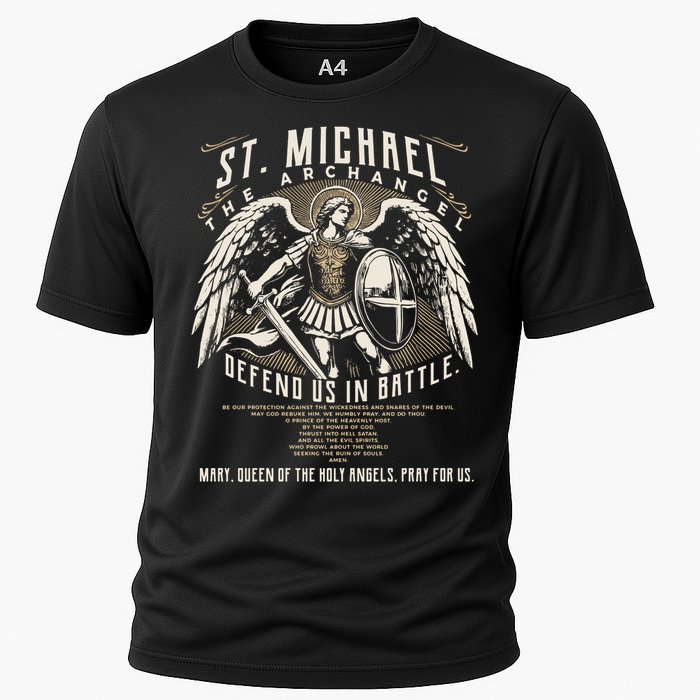 Saint Michael The Archangel Prayer Catholic Christian Pastor Cooling Performance Crew T-Shirt