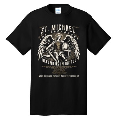 Saint Michael The Archangel Prayer Catholic Christian Pastor Tall T-Shirt