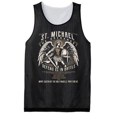 Saint Michael The Archangel Prayer Catholic Christian Pastor Mesh Reversible Basketball Jersey Tank