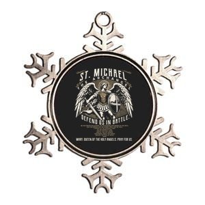 Saint Michael The Archangel Prayer Catholic Christian Pastor Metallic Star Ornament