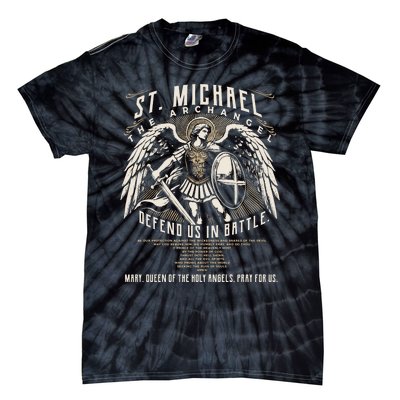 Saint Michael The Archangel Prayer Catholic Christian Pastor Tie-Dye T-Shirt